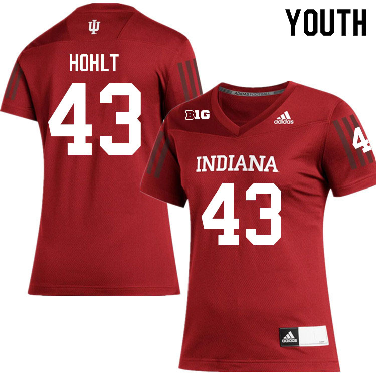 Youth #43 Matt Hohlt Layne Indiana Hoosiers College Football Jerseys Sale-Crimson